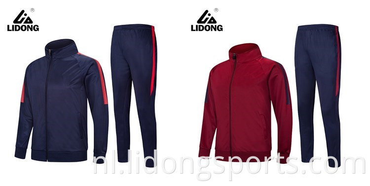 Bulk groothandel katoen polyester mannen voetbal voetbal track pak heren kleren tracksuit set joggers tracksuit slank fit